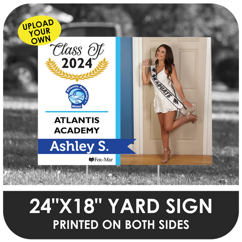 Atlantis Academy: Custom Photo & Name Yard Sign - Modern Design