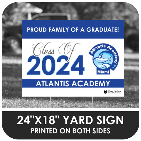 Atlantis Academy School Logo Yard Sign - Classic Design