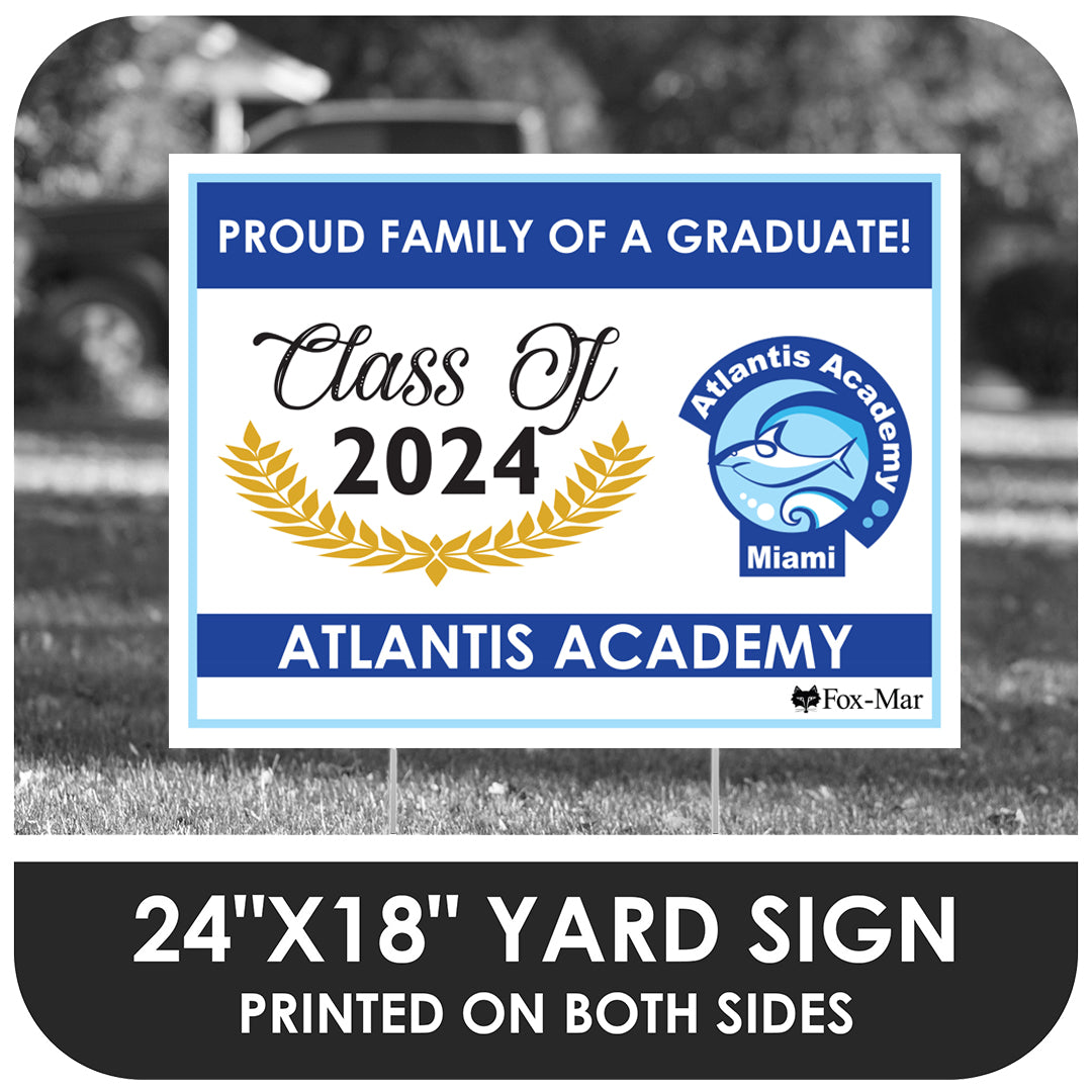 Atlantis Academy School Logo Yard Sign - Modern Design