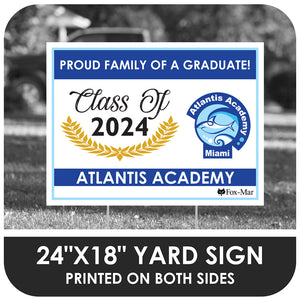 Atlantis Academy School Logo Yard Sign - Modern Design