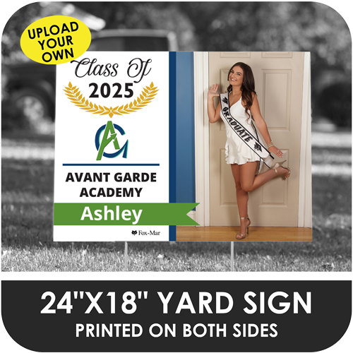 Avant Garde Academy: Custom Photo & Name Yard Sign - Modern Design