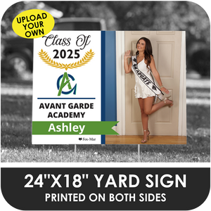 Avant Garde Academy: Custom Photo & Name Yard Sign - Modern Design