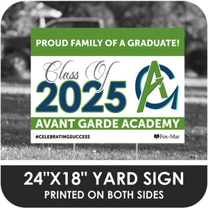 Avant Garde Academy School Logo Yard Sign - Classic Design