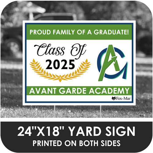 Avant Garde Academy School Logo Yard Sign - Modern Design