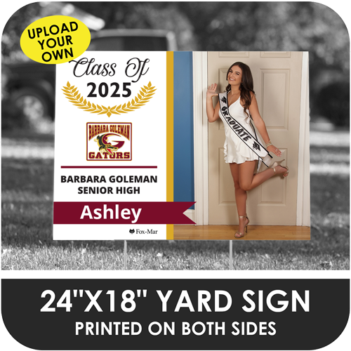 Barbara Goleman: Custom Photo & Name Yard Sign - Modern Design