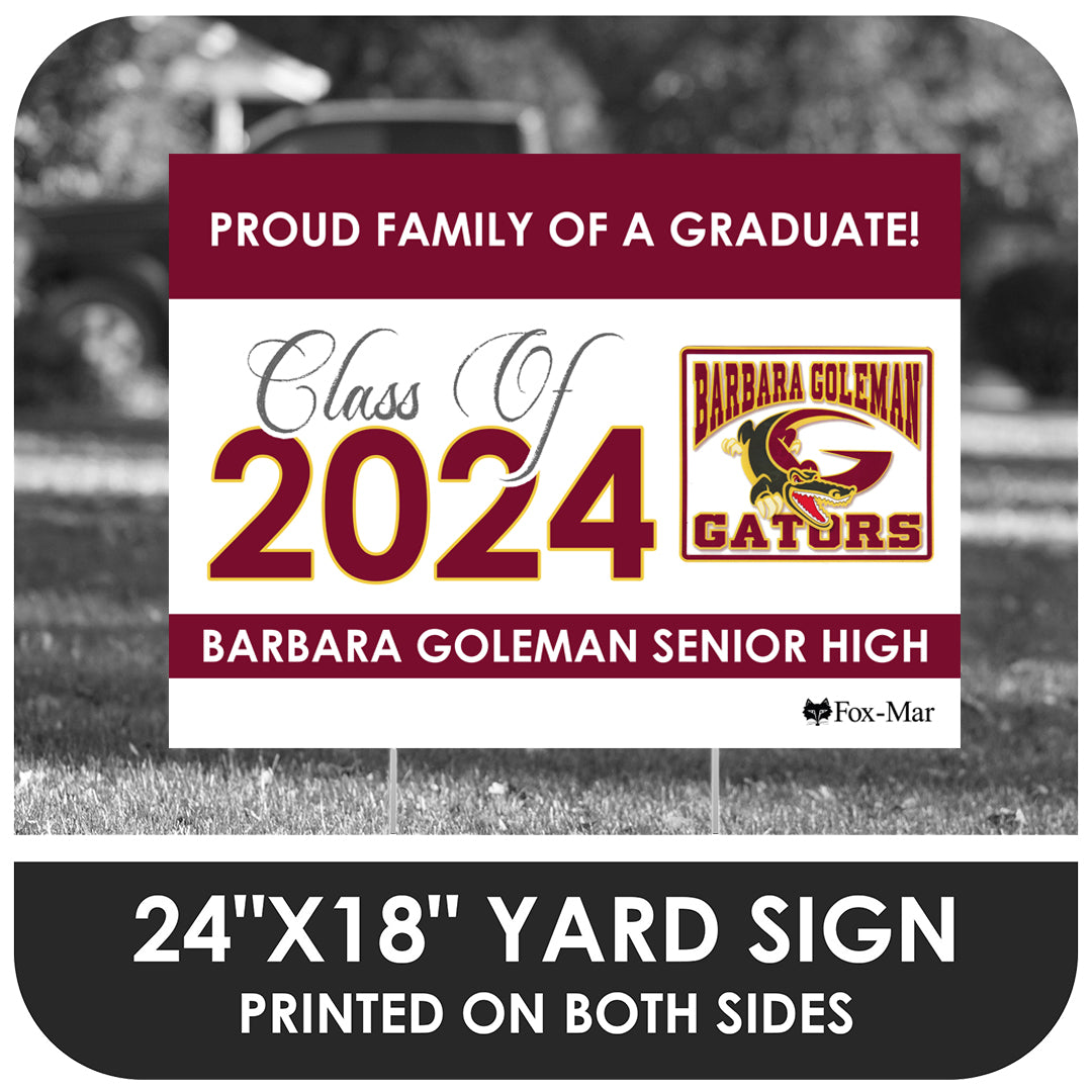 Barbara Goleman School Logo Yard Sign - Classic Design