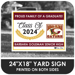 Barbara Goleman School Logo Yard Sign - Modern Design