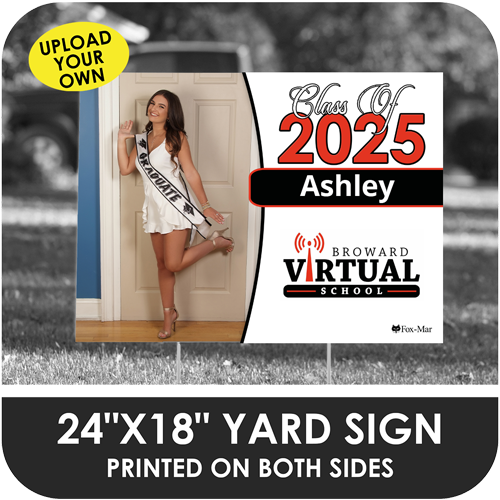 Broward Virtual School: Custom Photo & Name Yard Sign - Classic Design