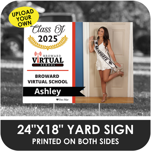 Broward Virtual School: Custom Photo & Name Yard Sign - Modern Design