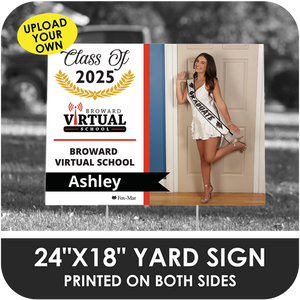 Broward Virtual School: Custom Photo & Name Yard Sign - Modern Design