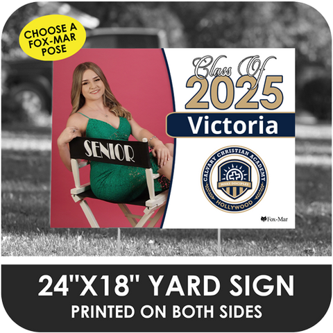 Calvary Christian Academy - Hollywood: Fox-Mar Pose Yard Sign - Classic Design