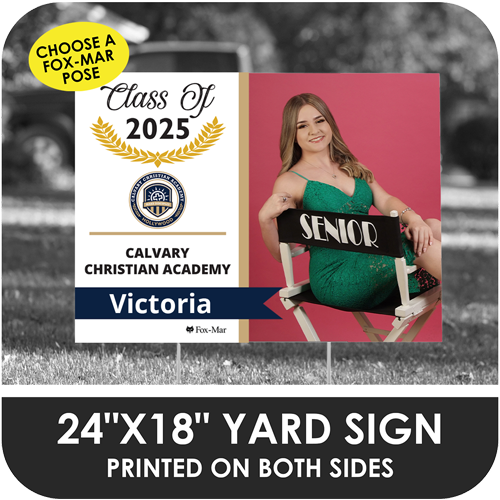 Calvary Christian Academy - Hollywood: Fox-Mar Pose Yard Sign - Modern Design