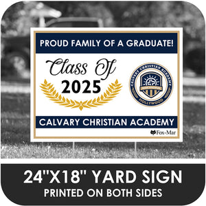 Calvary Christian Academy - Hollywood School Logo Yard Sign - Modern Design