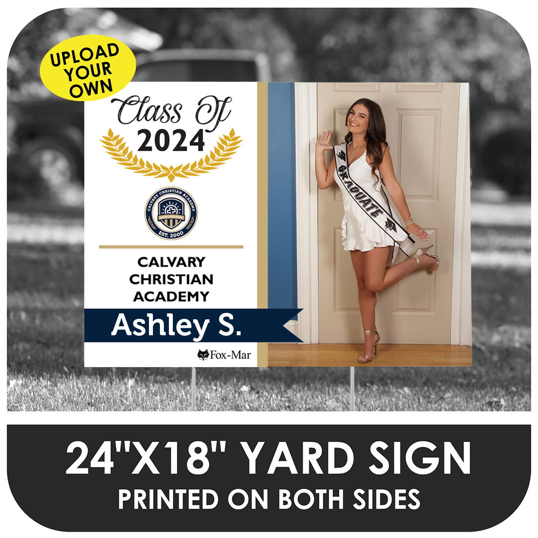 Calvary Christian Academy: Custom Photo & Name Yard Sign - Modern Design