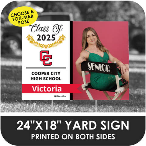 Cooper City High: Fox-Mar Pose Yard Sign - Modern Design