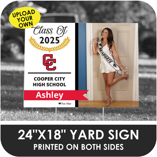 Cooper City High: Custom Photo & Name Yard Sign - Modern Design
