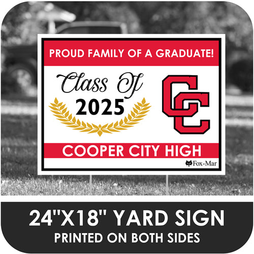 Cooper City High School Logo Yard Sign - Modern Design