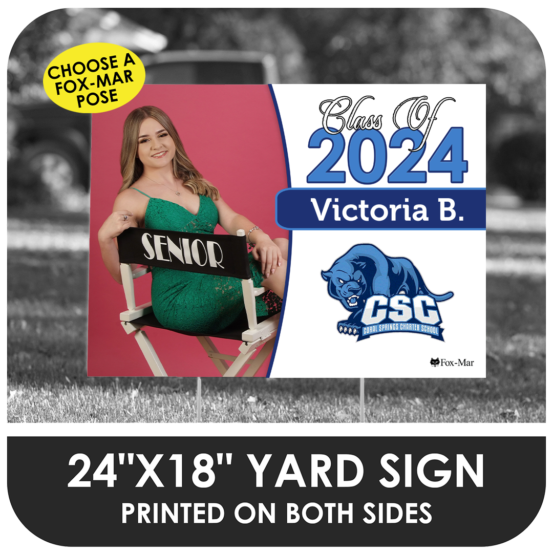 Coral Springs Charter: Fox-Mar Pose Yard Sign - Classic Design
