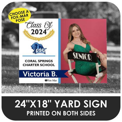 Coral Springs Charter: Fox-Mar Pose Yard Sign - Modern Design