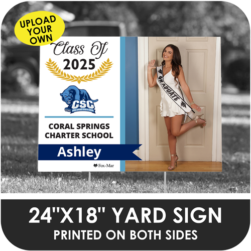 Coral Springs Charter: Custom Photo & Name Yard Sign - Modern Design