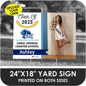Coral Springs Charter: Custom Photo & Name Yard Sign - Modern Design