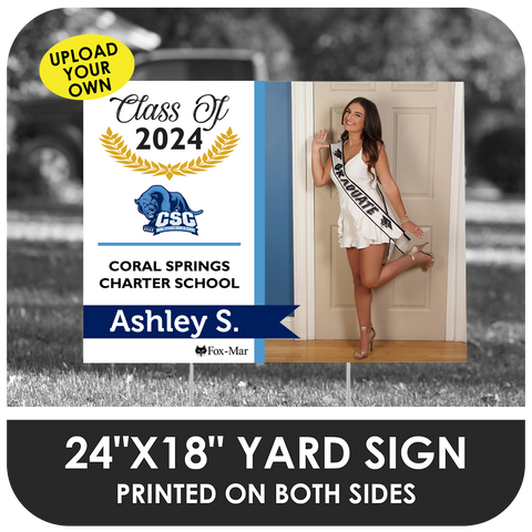 Coral Springs Charter: Custom Photo & Name Yard Sign - Modern Design