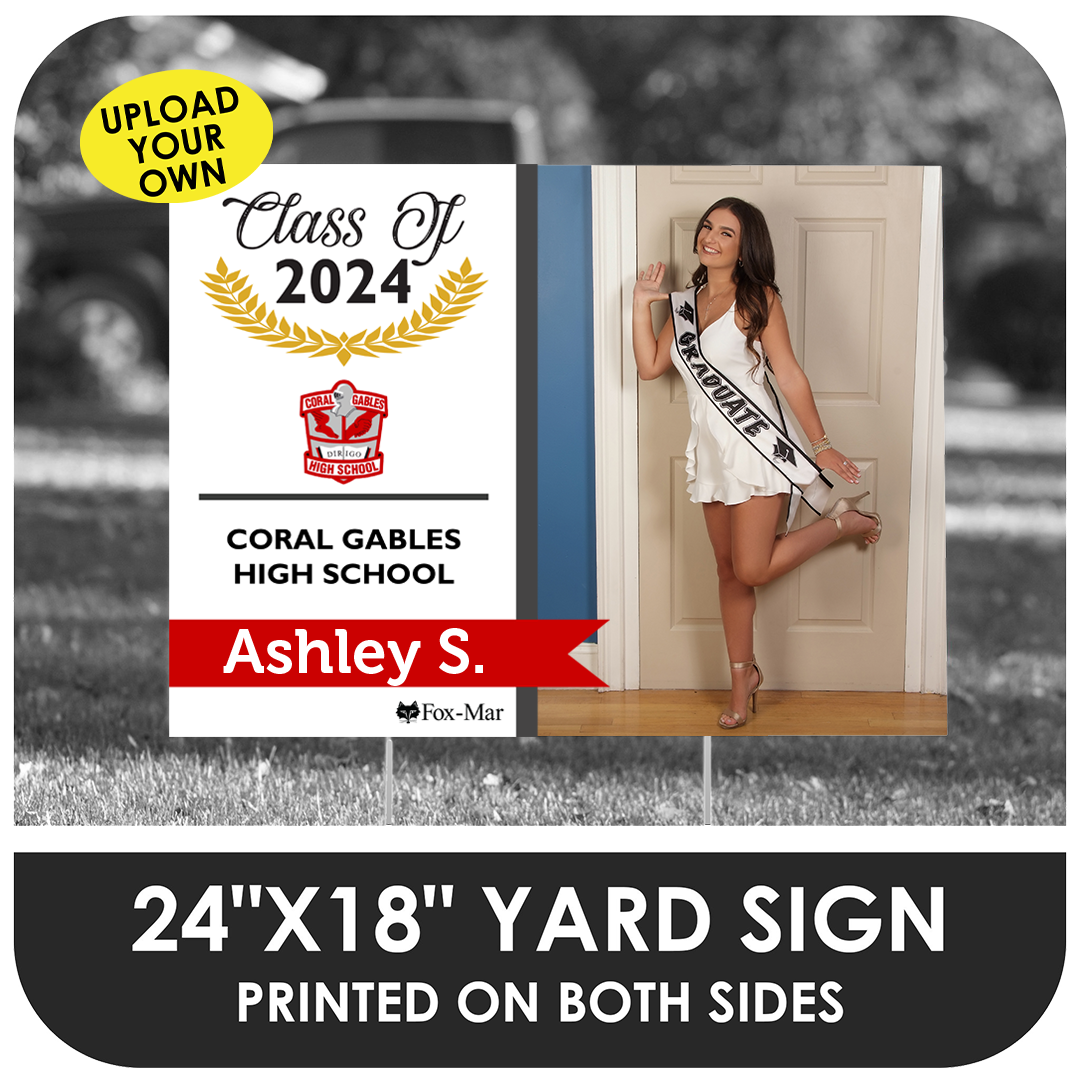 Coral Gables: Custom Photo & Name Yard Sign - Modern Design