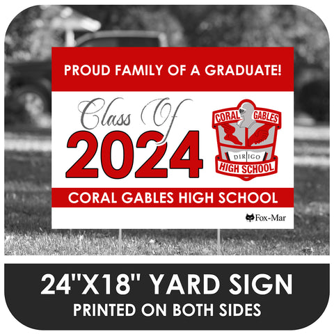 Coral Gables School Logo Yard Sign - Classic Design