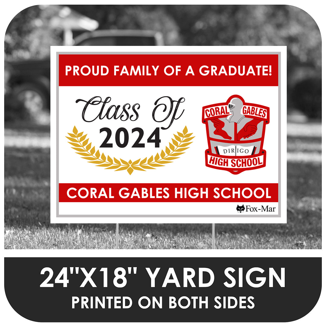 Coral Gables School Logo Yard Sign - Modern Design