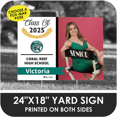 Coral Reef Senior High: Fox-Mar Pose Yard Sign - Modern Design