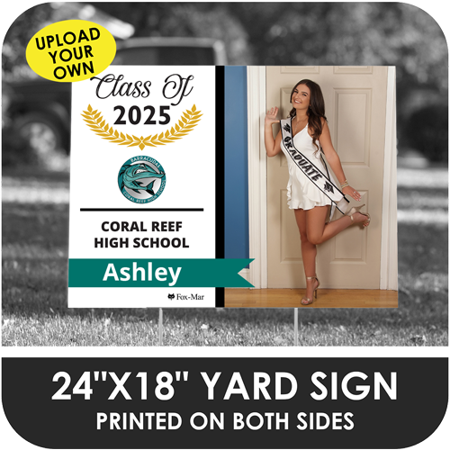 Coral Reef Senior High: Custom Photo & Name Yard Sign - Modern Design