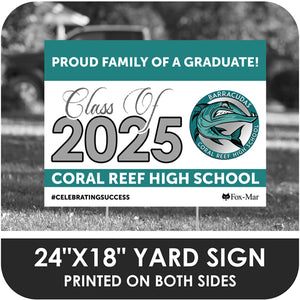 Coral Reef Senior High School Logo Yard Sign - Classic Design