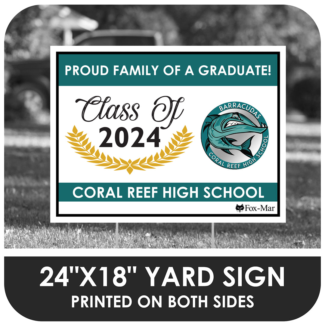 Coral Reef Senior High School Logo Yard Sign - Modern Design