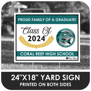 Coral Reef Senior High School Logo Yard Sign - Modern Design