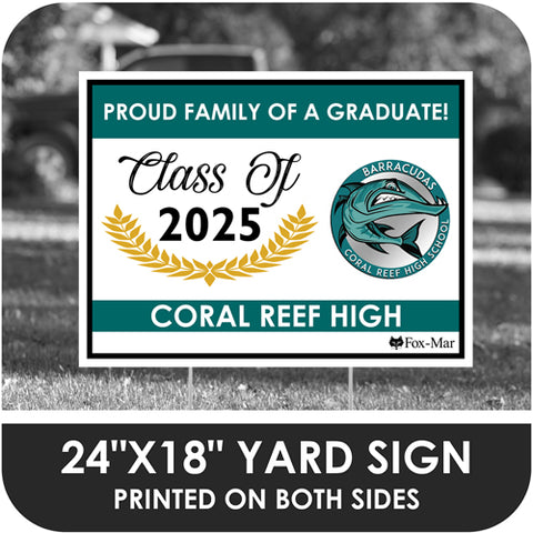 Coral Reef Senior High School Logo Yard Sign - Modern Design