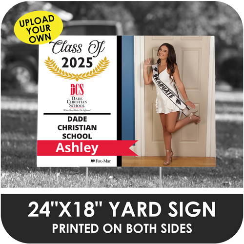 Dade Christian: Custom Photo & Name Yard Sign - Modern Design