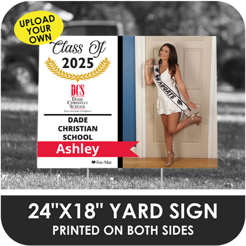 Dade Christian: Custom Photo & Name Yard Sign - Modern Design
