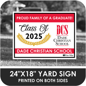 Dade Christian School Logo Yard Sign - Modern Design