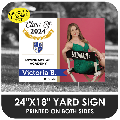 Divine Savior Academy: Fox-Mar Pose Yard Sign - Modern Design