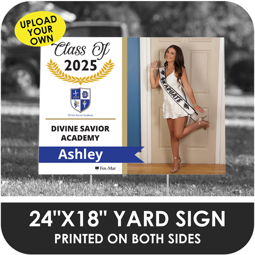 Divine Savior Academy: Custom Photo & Name Yard Sign - Modern Design
