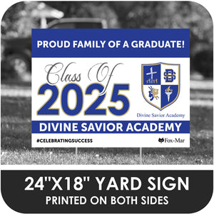 Divine Savior Academy School Logo Yard Sign - Classic Design