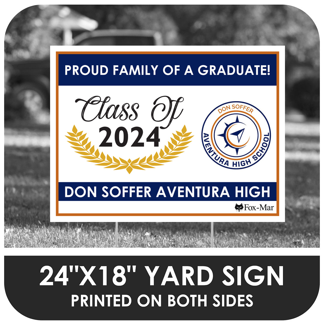 Don Soffer Aventura High School Logo Yard Sign - Modern Design