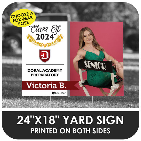 Doral Academy: Fox-Mar Pose Yard Sign - Modern Design