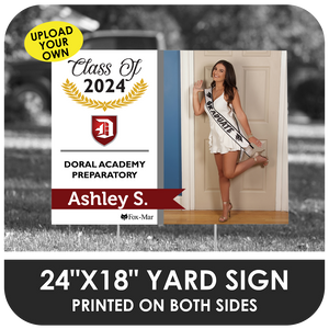 Doral Academy: Custom Photo & Name Yard Sign - Modern Design
