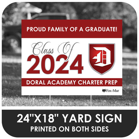 Doral Academy School Logo Yard Sign - Classic Design