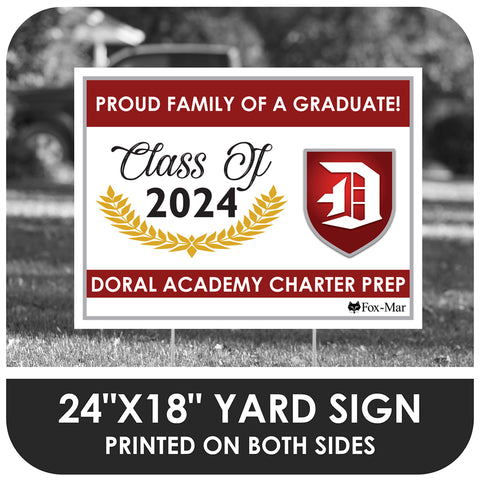 Doral Academy School Logo Yard Sign - Modern Design