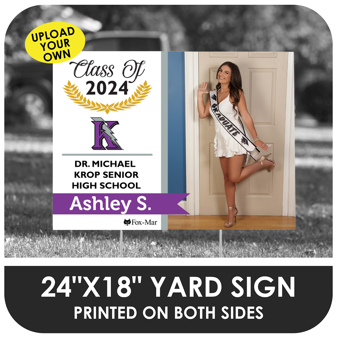 Dr. Michael Krop: Custom Photo & Name Yard Sign - Modern Design