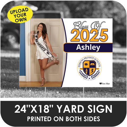 Edison Private: Custom Photo & Name Yard Sign - Classic Design