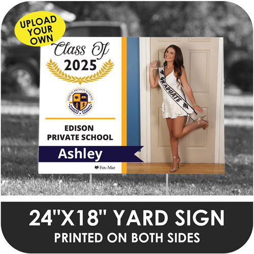 Edison Private: Custom Photo & Name Yard Sign - Modern Design