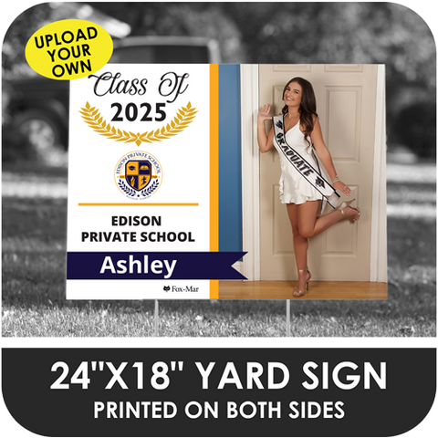 Edison Private: Custom Photo & Name Yard Sign - Modern Design